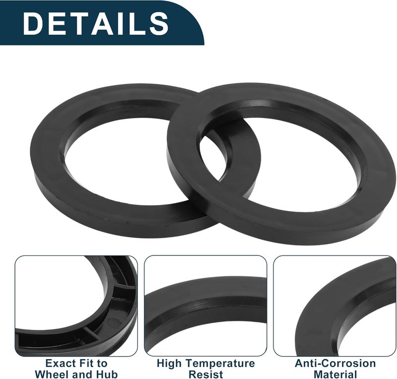 TUCKBOLD Car Wheel Hub Centric Rings Durable Wheels Center Shaft Shock Absorbing Hubrings Black 2 Pcs OD 108.1mm to ID 78.1 mm Polycarbonate - Image 5